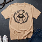 Boston Terrier Heritage Badge Shirt — Loyal Bold True Dog Breed Tee - Comfort Colors 1717