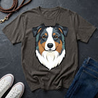 Australian Shepherd Graphic Pop Art Shirt — Bold Blue Merle Aussie Tee — Comfort Colors 1717
