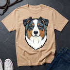 Australian Shepherd Graphic Pop Art Shirt — Bold Blue Merle Aussie Tee - Comfort Colors 1717