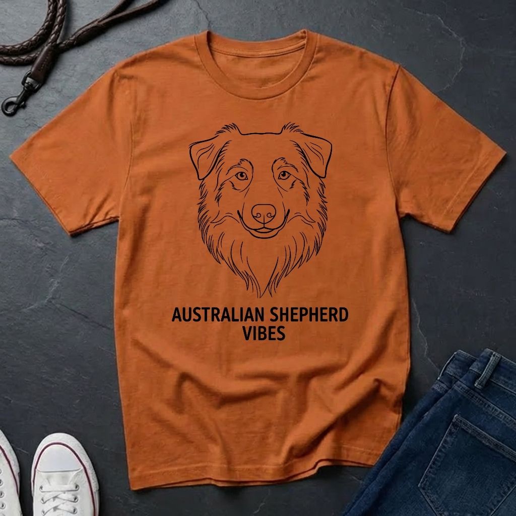 Orange Comfort Colors Australian Shepherd Vibes Tee