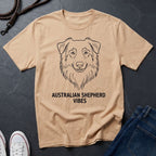 Australian Shepherd Vibes Comfort Colors Shirt — Bold Line Art Dog Tee