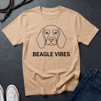 Beagle Vibes Shirt — Bold Minimalist Line Art Dog Tee — Comfort Colors 1717