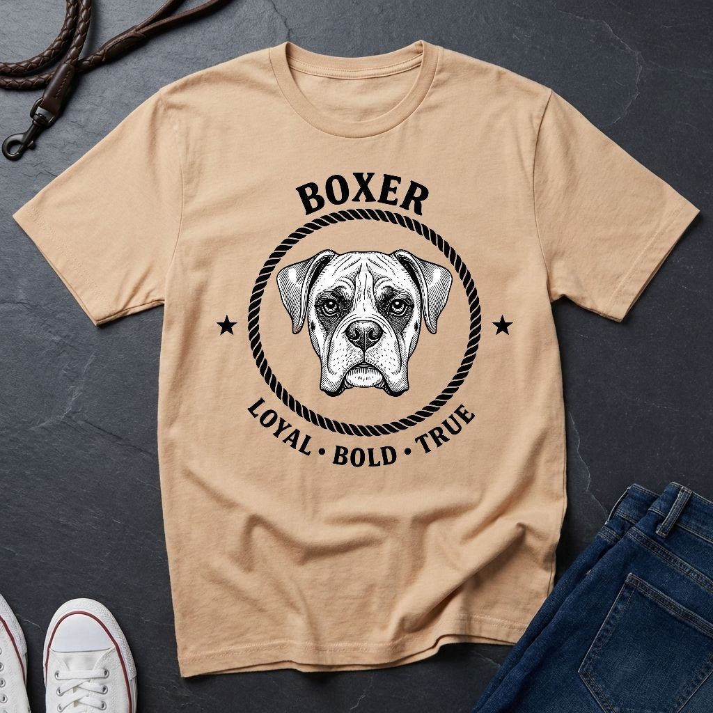 Boxer Dog T-Shirt — 'BOXER' Loyal • Bold • True Vintage Graphic Tee - Comfort Colors 1717