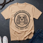 Cavalier King Charles Spaniel Heritage Badge Shirt — Loyal Sweet True Dog Tee - Comfort Colors 1717