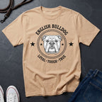 English Bulldog Heritage Badge Shirt — Loyal Tough True Dog Breed Tee - Comfort Colors 1717