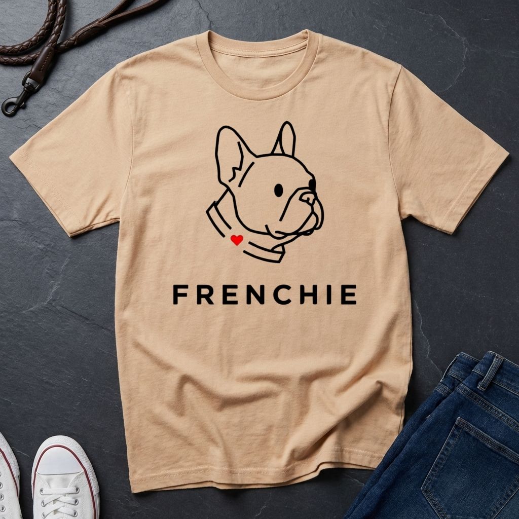 Frenchie Minimalist Shirt — Bold Line Art French Bulldog Tee — Comfort Colors 1717