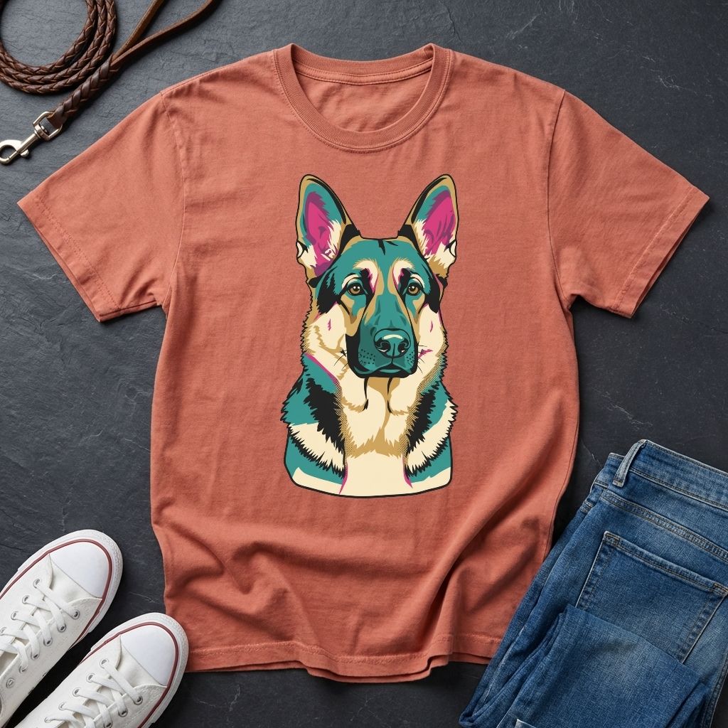 German Shepherd "Guardian" Graphic Pop Art Tee — Comfort Colors 1717