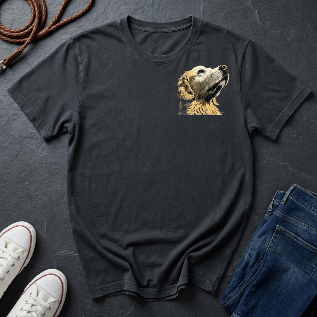 Golden Retriever small bust print on Comfort Colors 1717