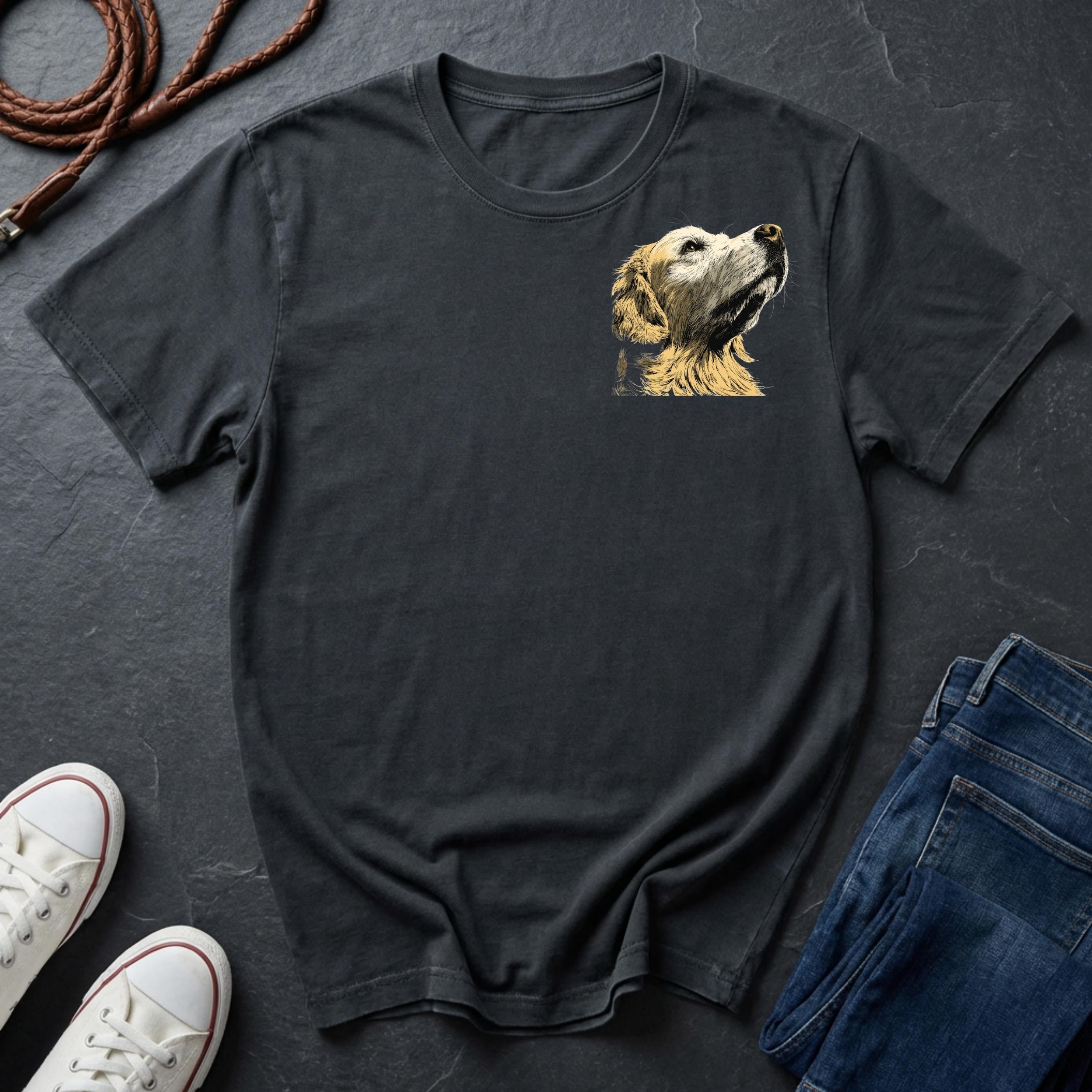 Golden Retriever small bust print on Comfort Colors 1717