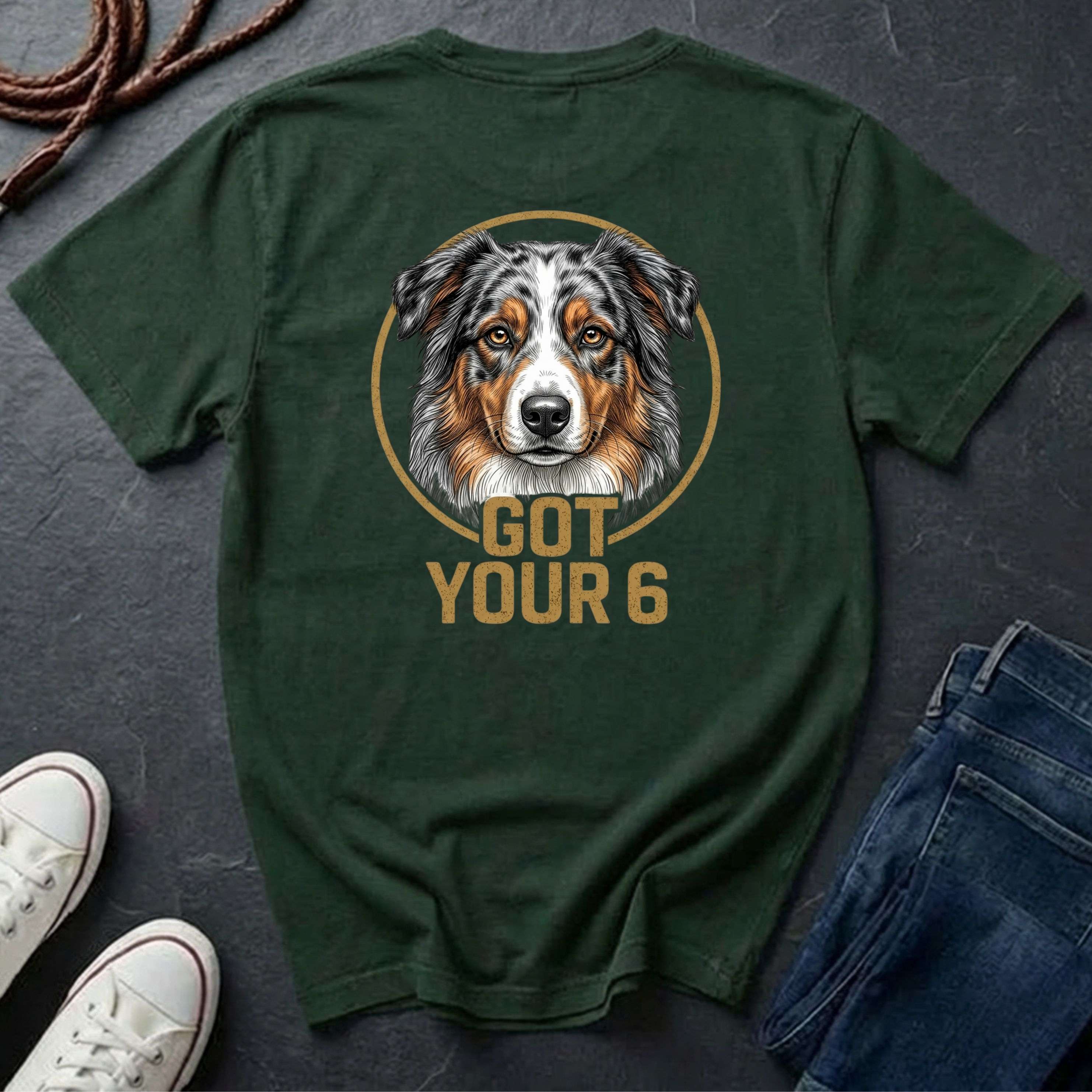Australian Shepherd Got Your 6 Shirt - Premium Dog Apparel on Comfort Colors Tee