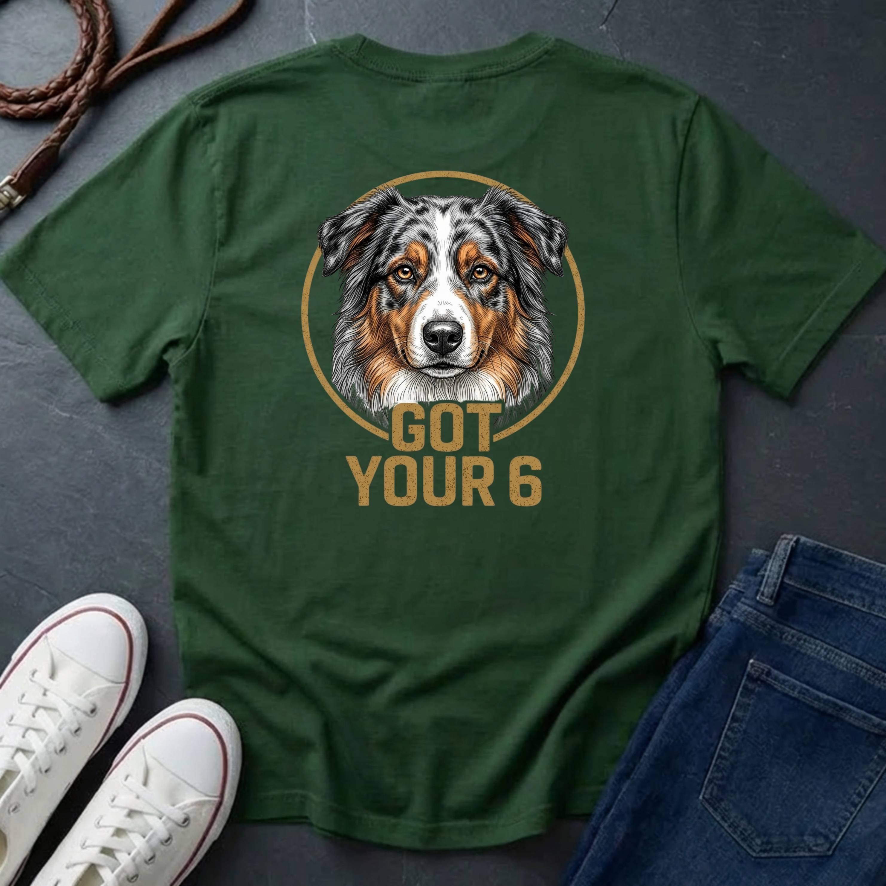 Australian Shepherd Got Your 6 Shirt - Premium Dog Apparel on Comfort Colors Tee