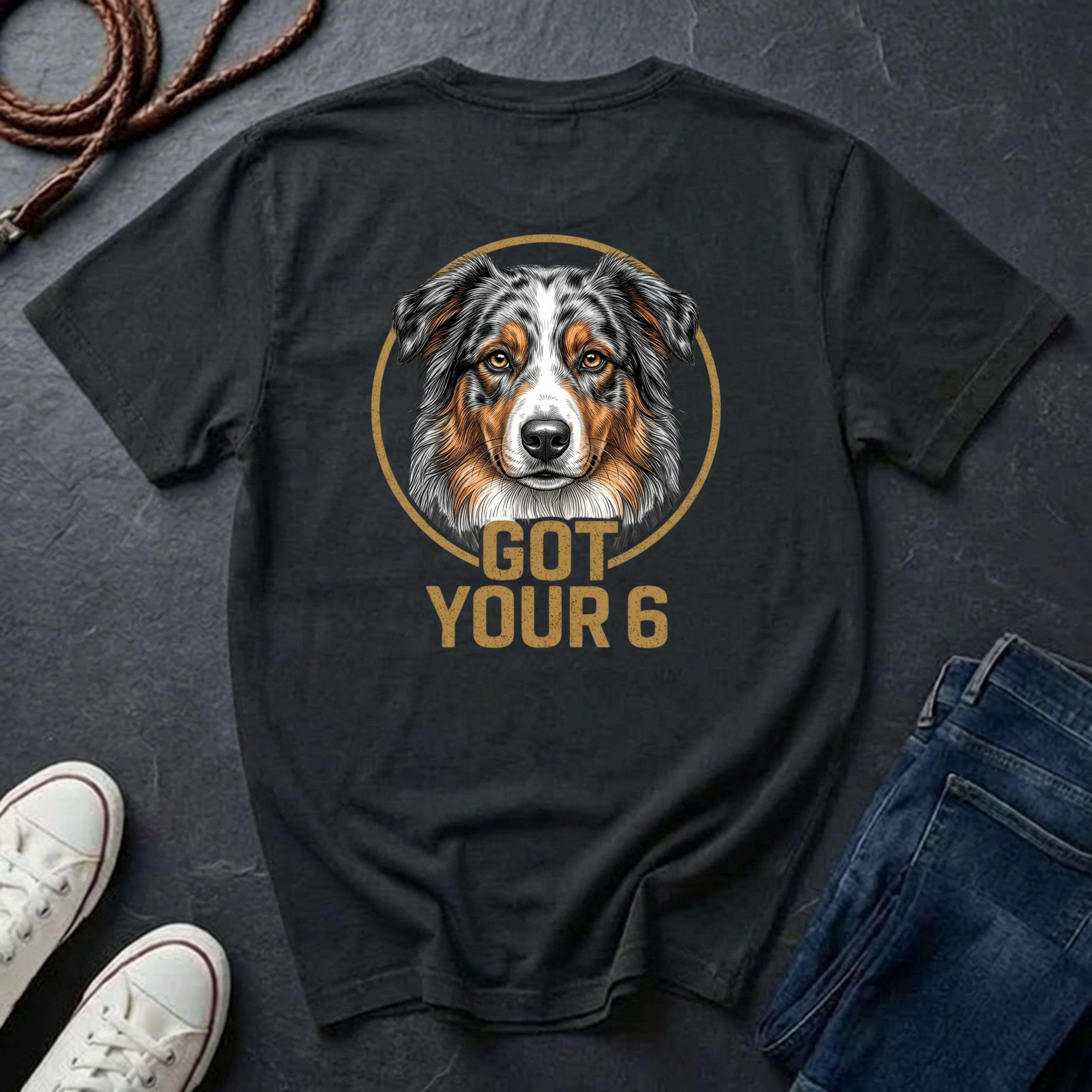 Australian Shepherd Got Your 6 Shirt - Premium Dog Apparel on Comfort Colors Tee