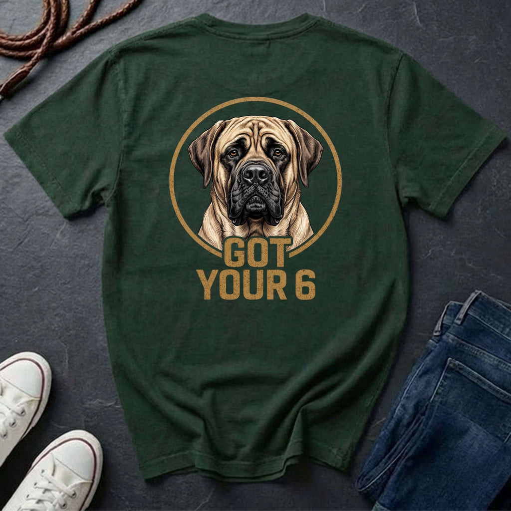 Mastiff Got Your 6 Shirt - Premium Dog Apparel for Guardian Owners on Comfort Colors Tee