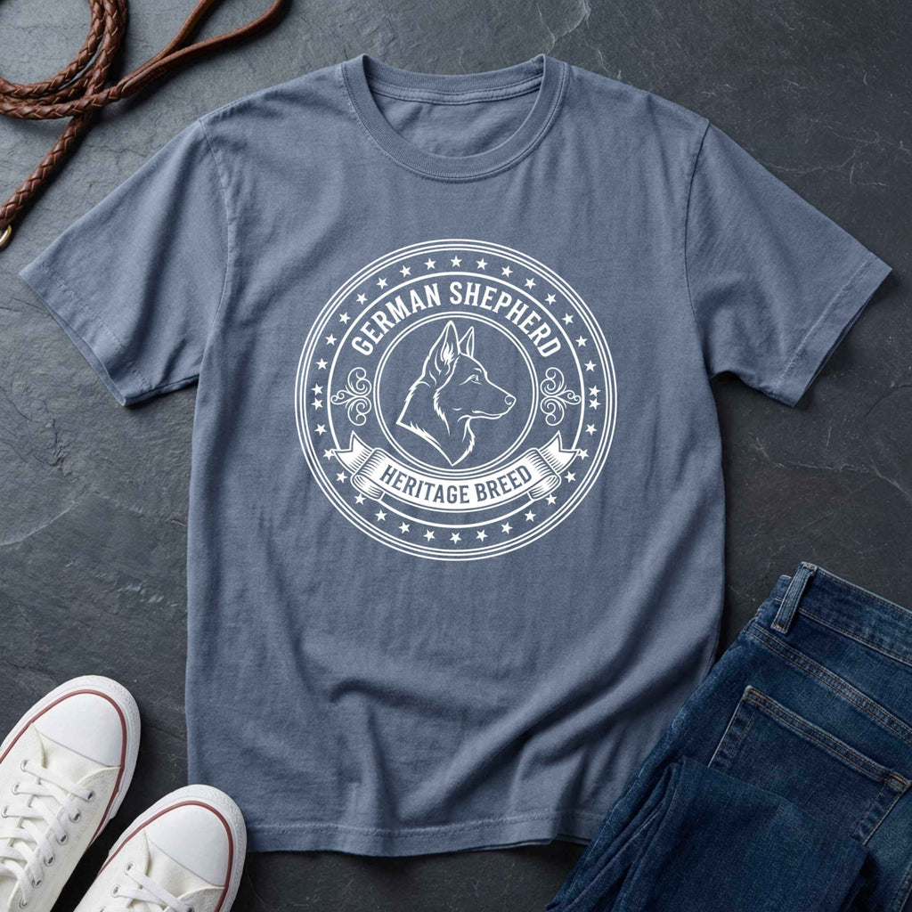 German Shepherd Heritage Breed T-Shirt on Comfort Color Tee