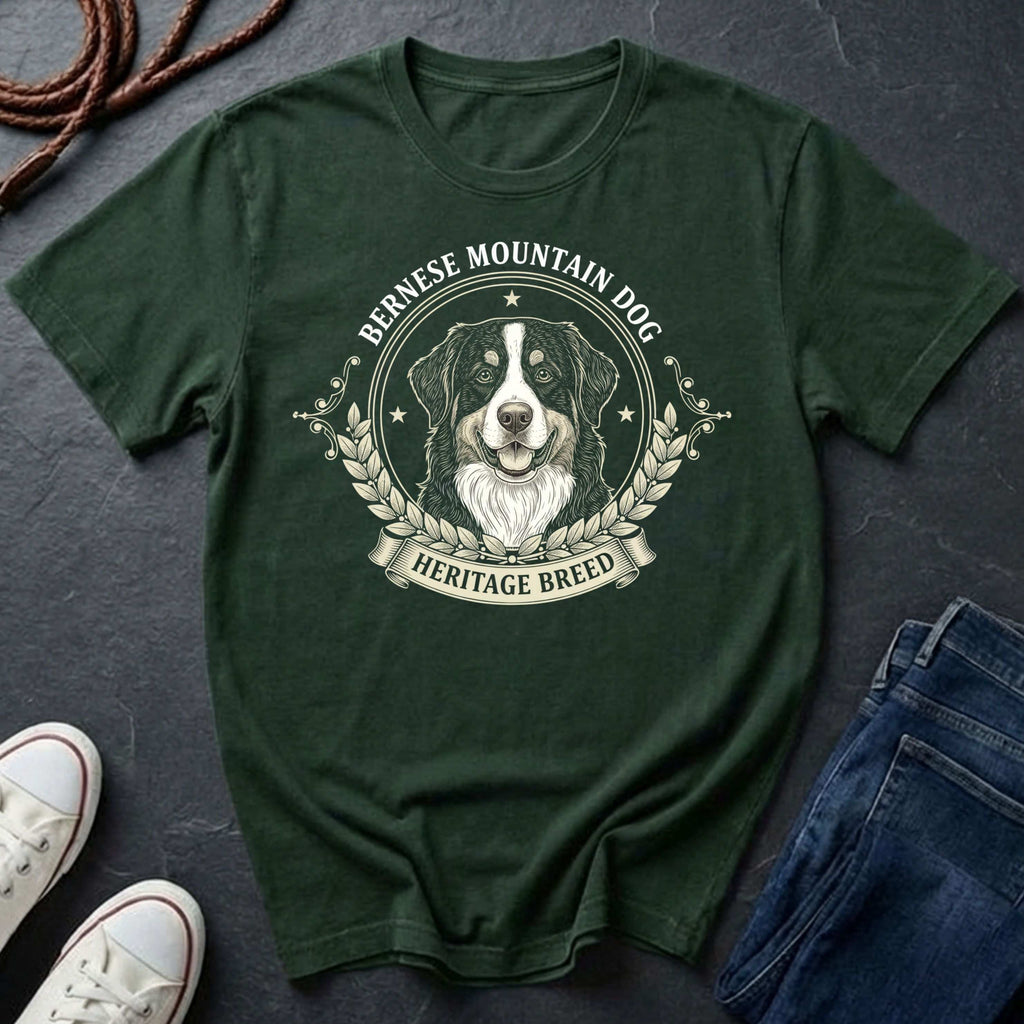 Bernese Mountain Dog Heritage Breed Shirt on Comfort Color Tee
