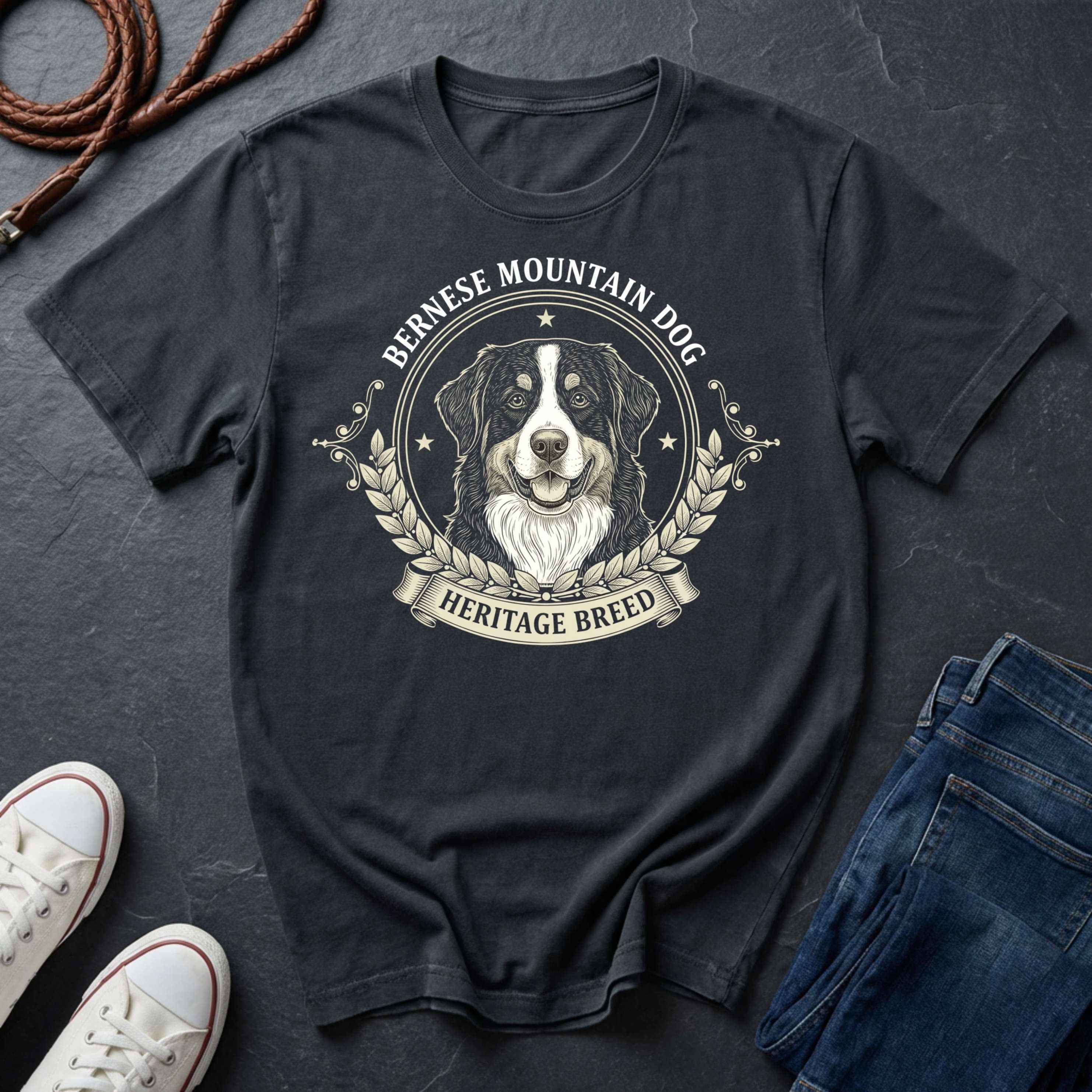 Bernese Mountain Dog Heritage Breed Shirt on Comfort Color Tee