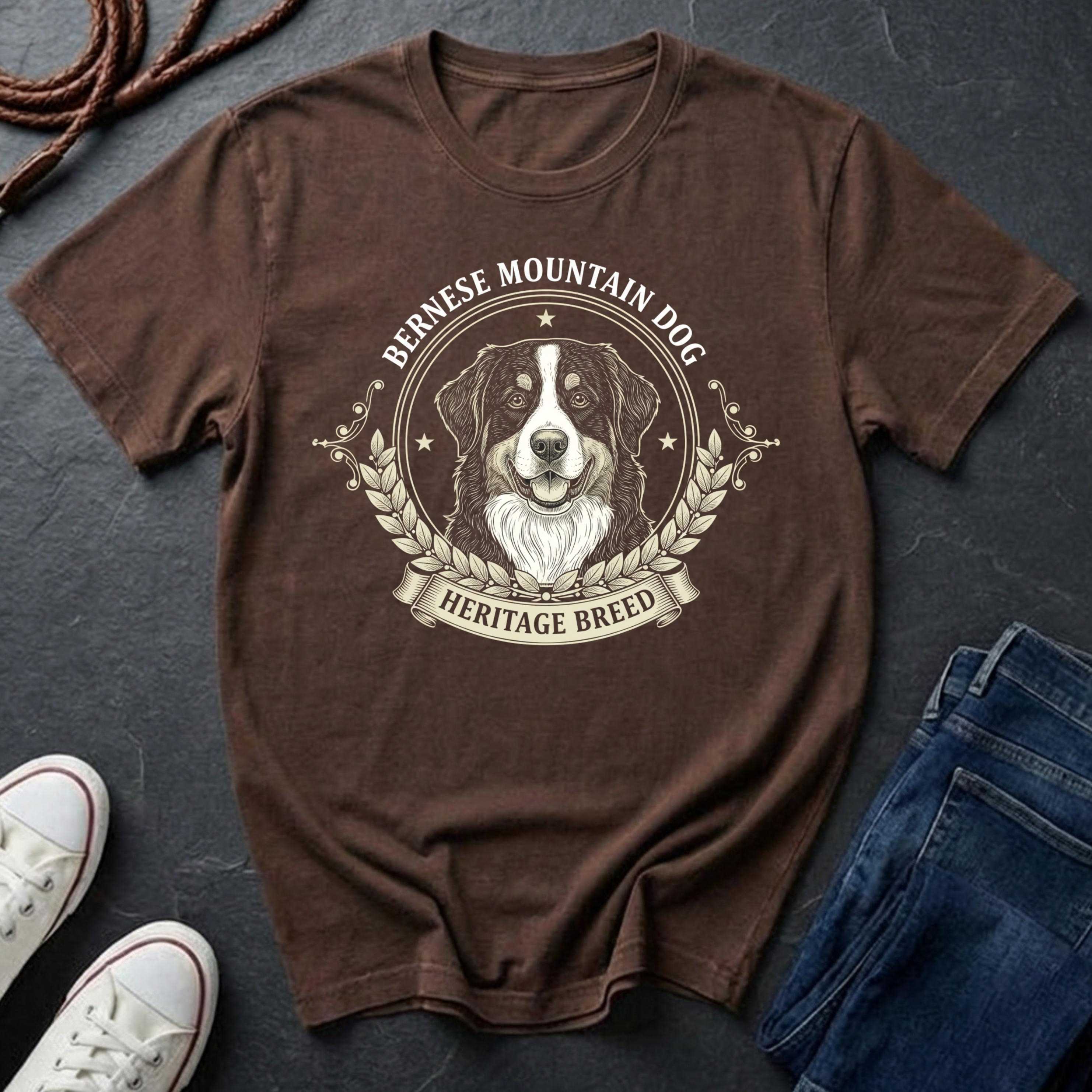 Bernese Mountain Dog Heritage Breed Shirt on Comfort Color Tee