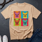 French Bulldog Pop Art Shirt — Colorful 4-Panel Dog Tee — Comfort Colors 1717