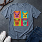 French Bulldog Pop Art Shirt — Colorful 4-Panel Dog Tee — Comfort Colors 1717