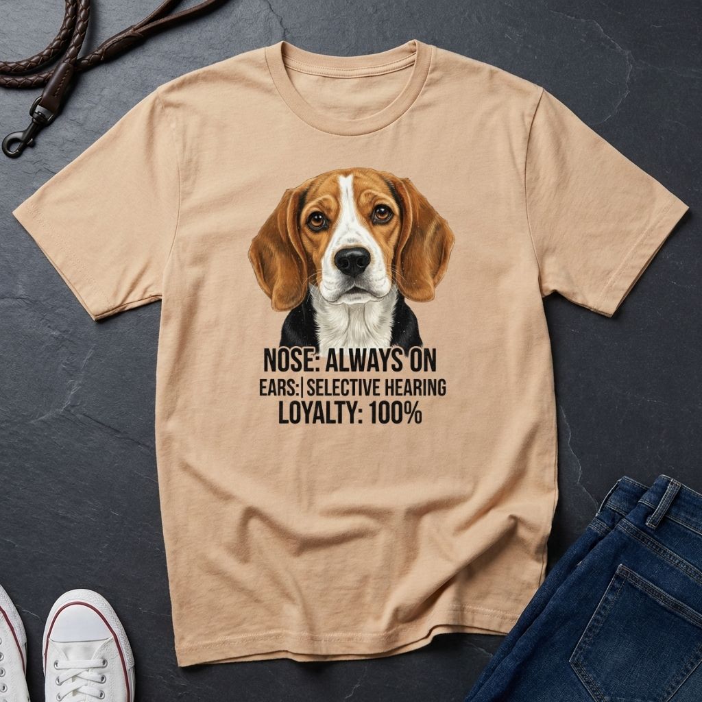 Beagle Comfort Colors T-Shirt | Nose Always On Ears Selective Hearing Loyalty 100% | Dog Lover Gift