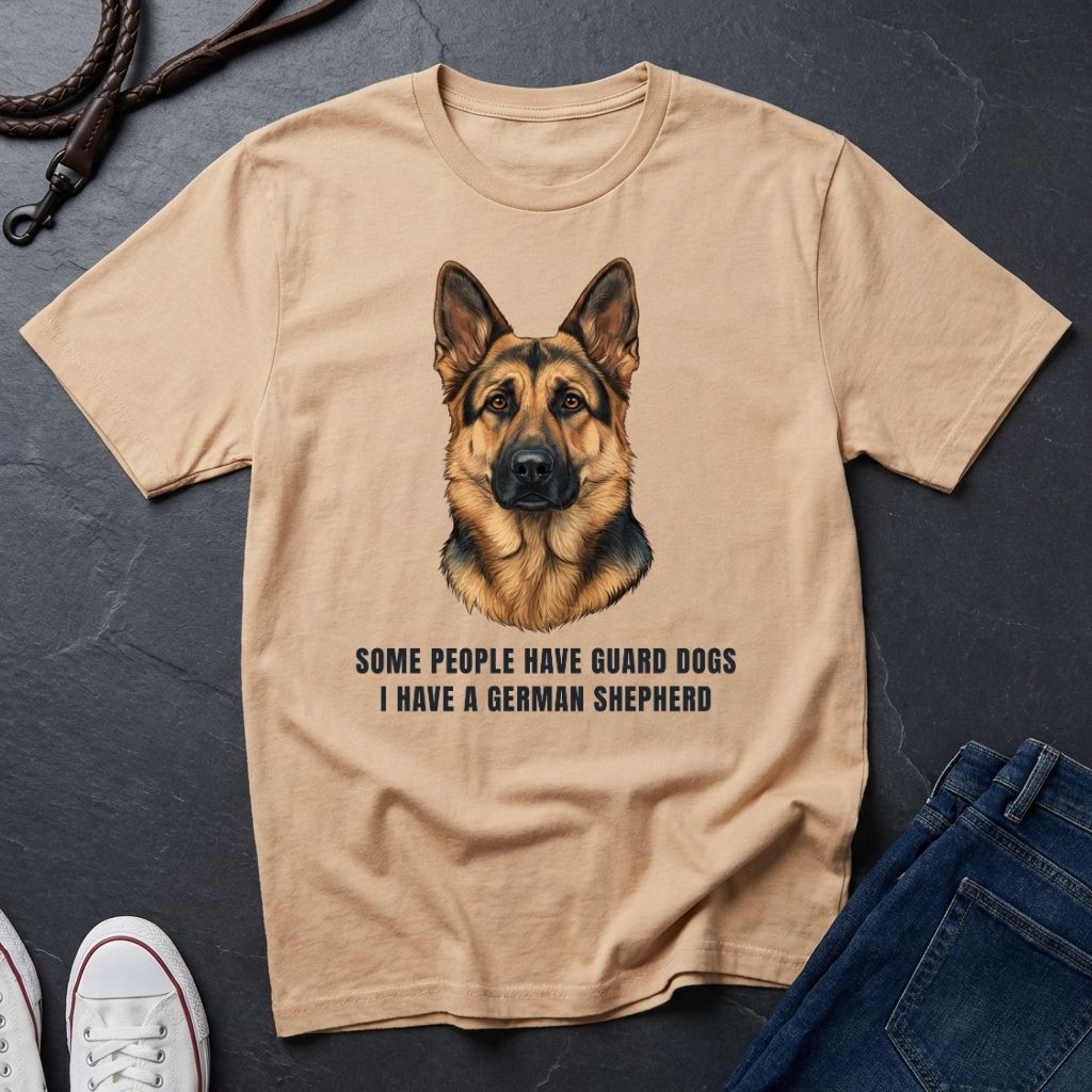 German Shepherd Comfort Colors T-Shirt | Some People Have Guard Dogs I Have A German Shepherd | Dog Lover Gift