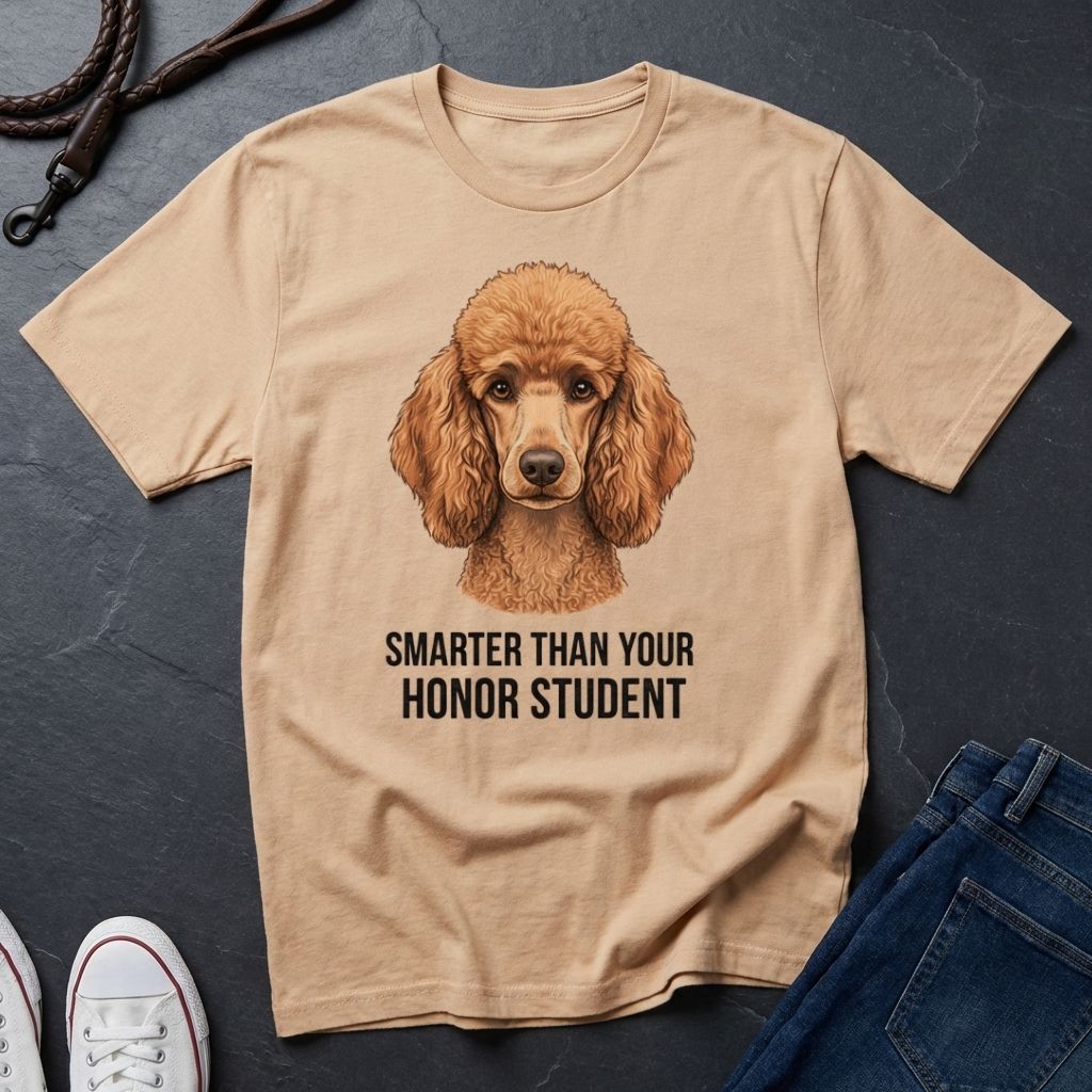 Poodle Comfort Colors T-Shirt | Smarter Than Your Honor Student | Dog Lover Gift