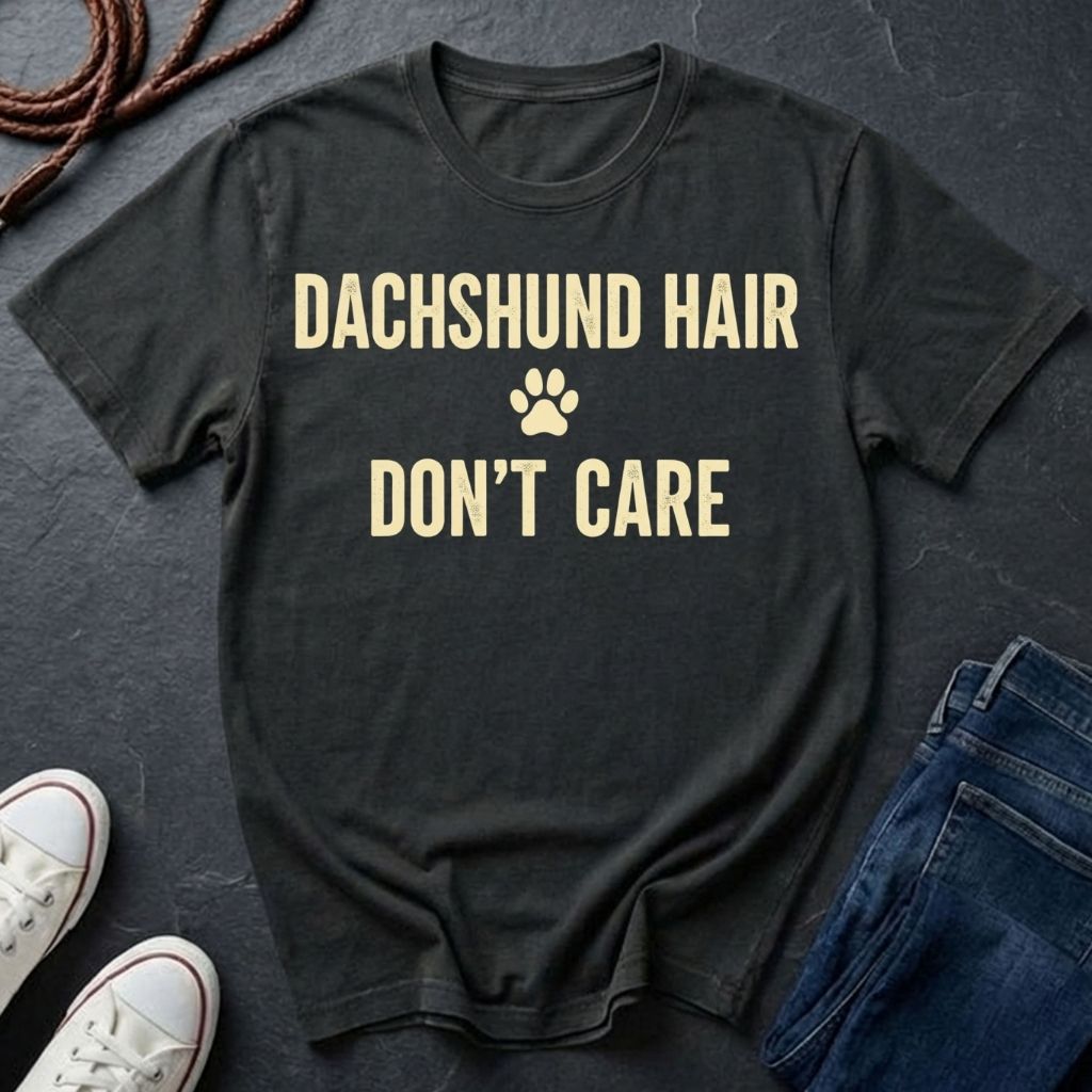 Dachshund Comfort Colors T-Shirt | Dachshund Hair Don't Care | Dog Lover Gift