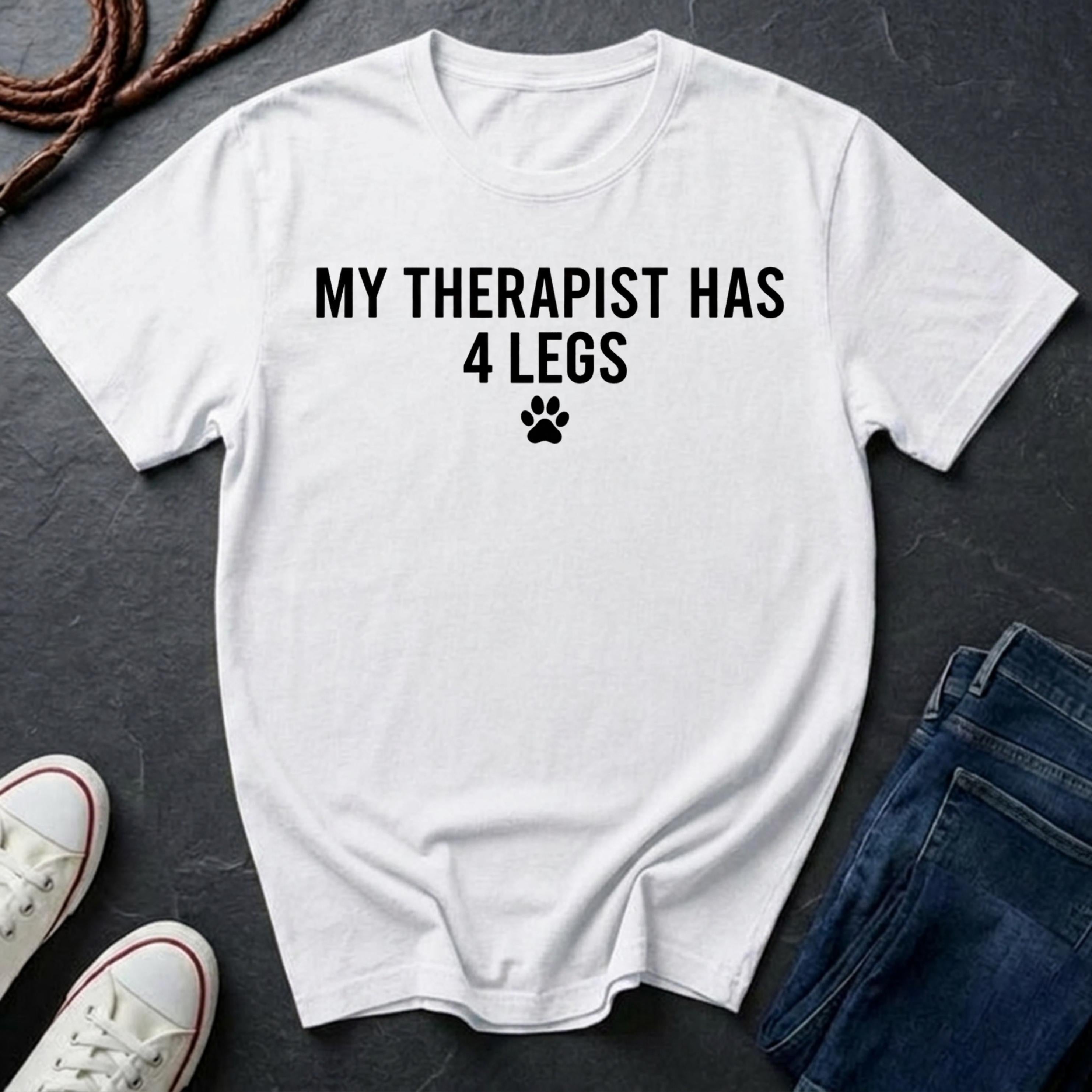 My Therapist Has 4 Legs Shirt - Dog Lover Therapy Tee - Comfort Colors Dog Owner Gift