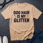 Beige Comfort Colors t-shirt with a dog graphic and text on a dark surface