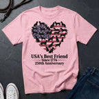 Pink Comfort Colors t-shirt with dog graphic and text on a dark surface