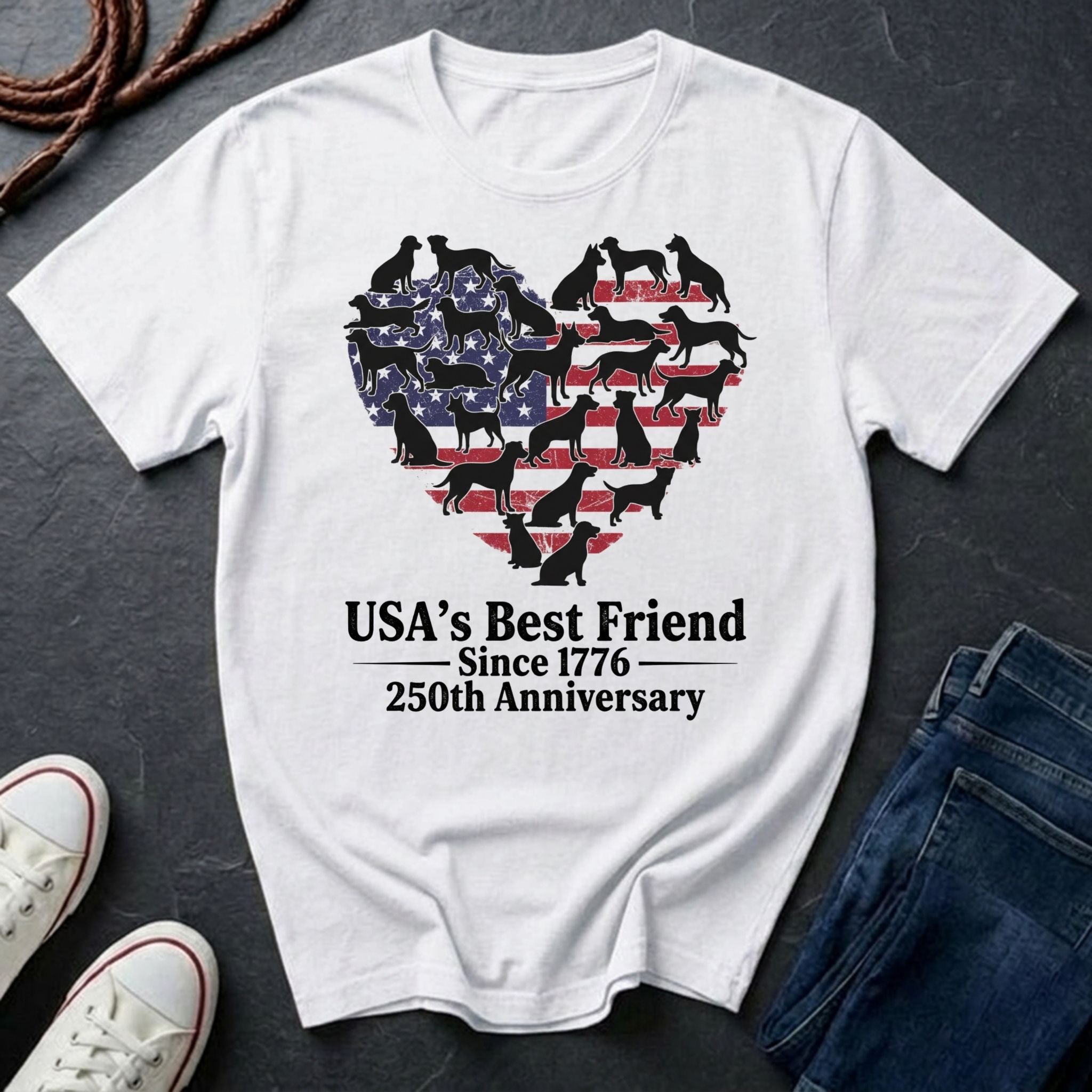 USA's Best Friend Since 1776 Comfort Colors Shirt - 250th Anniversary Patriotic Dog Tee