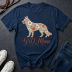 GSD Mama Floral Comfort Colors T-Shirt | German Shepherd Mom Shirt | Boho Wildflower GSD Tee | Gift for German Shepherd Owner
