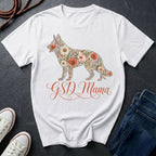 GSD Mama Floral Comfort Colors T-Shirt | German Shepherd Mom Shirt | Boho Wildflower GSD Tee | Gift for German Shepherd Owner