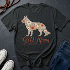 GSD Mama Floral Comfort Colors T-Shirt | German Shepherd Mom Shirt | Boho Wildflower GSD Tee | Gift for German Shepherd Owner