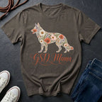 GSD Mama Floral Comfort Colors T-Shirt | German Shepherd Mom Shirt | Boho Wildflower GSD Tee | Gift for German Shepherd Owner