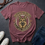 German Shepherd Shirt | Velcro Dog Funny GSD Gift | Vintage Heritage Badge Tee | Ships to US CA UK AU