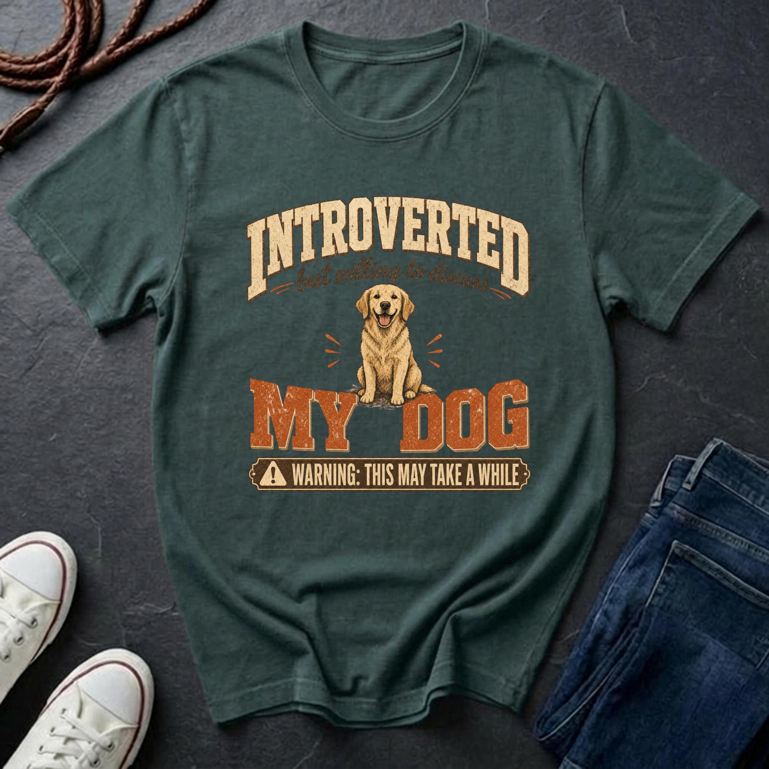 Introverted But Willing To Discuss My Dog Shirt | Funny Dog Lover Gift | Introvert Dog Mom Tee | Ships to US CA UK AU
