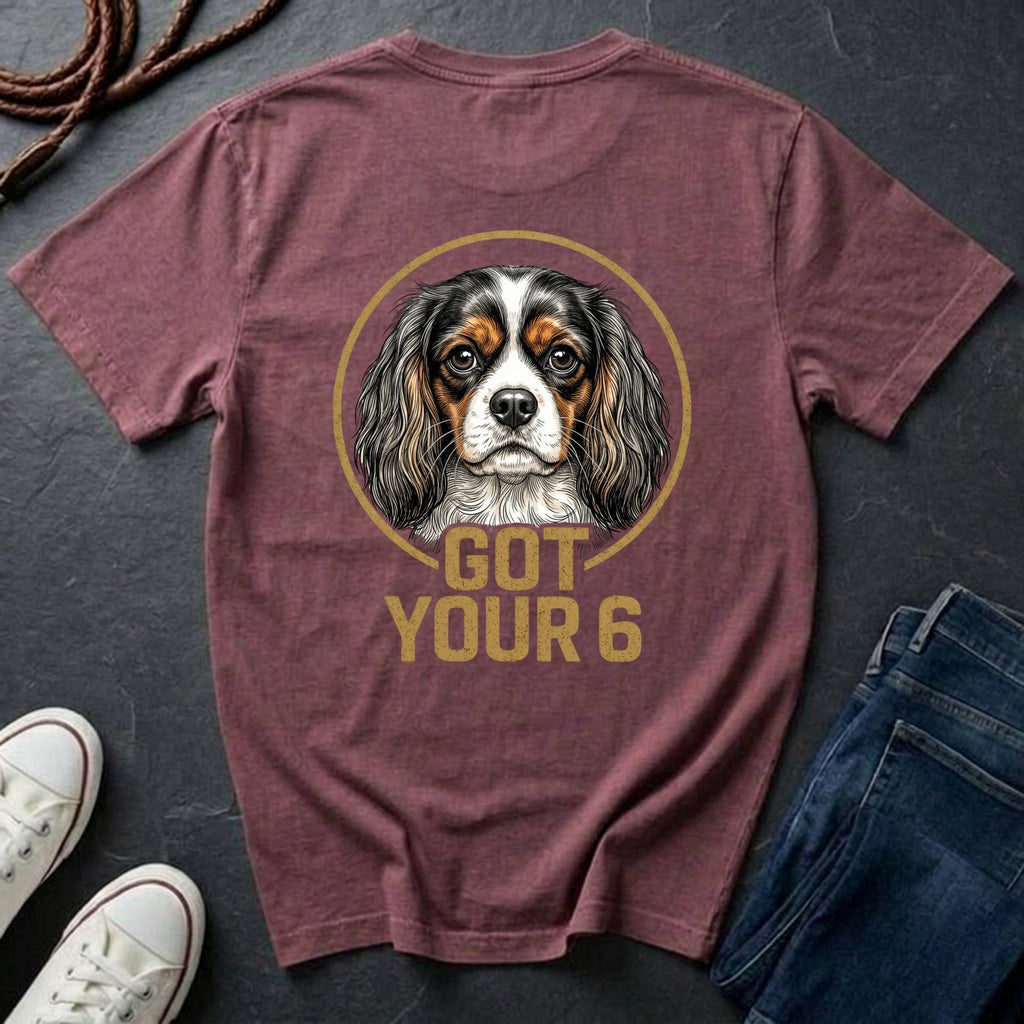 Cavalier King Charles Spaniel Shirt | Got Your 6 Back Print Tee | CKCS Dog Mom Gift | Ships to US CA UK AU
