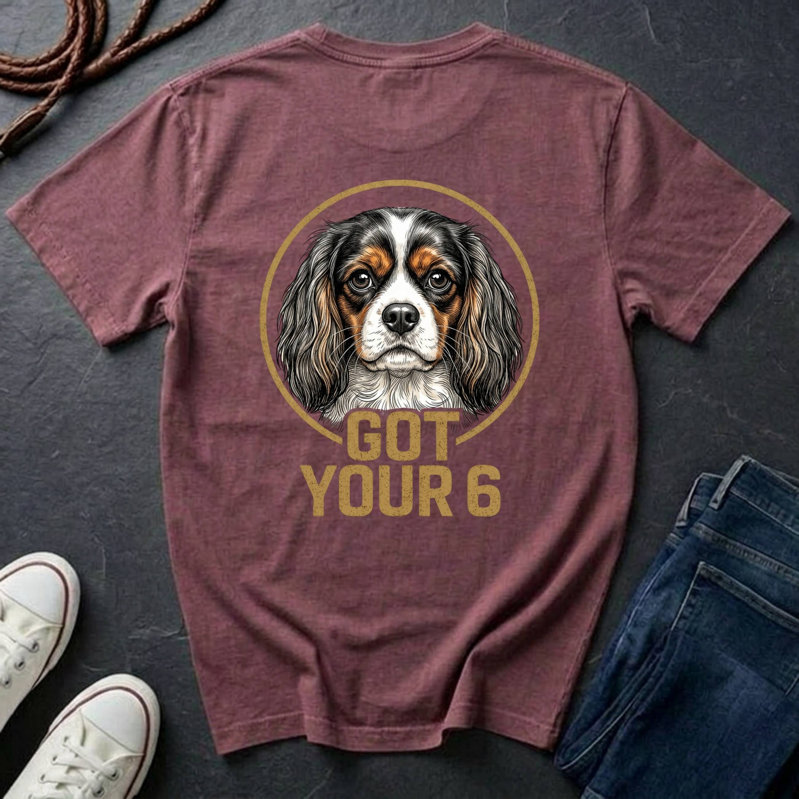 Cavalier King Charles Spaniel Shirt | Got Your 6 Back Print Tee | CKCS Dog Mom Gift | Ships to US CA UK AU
