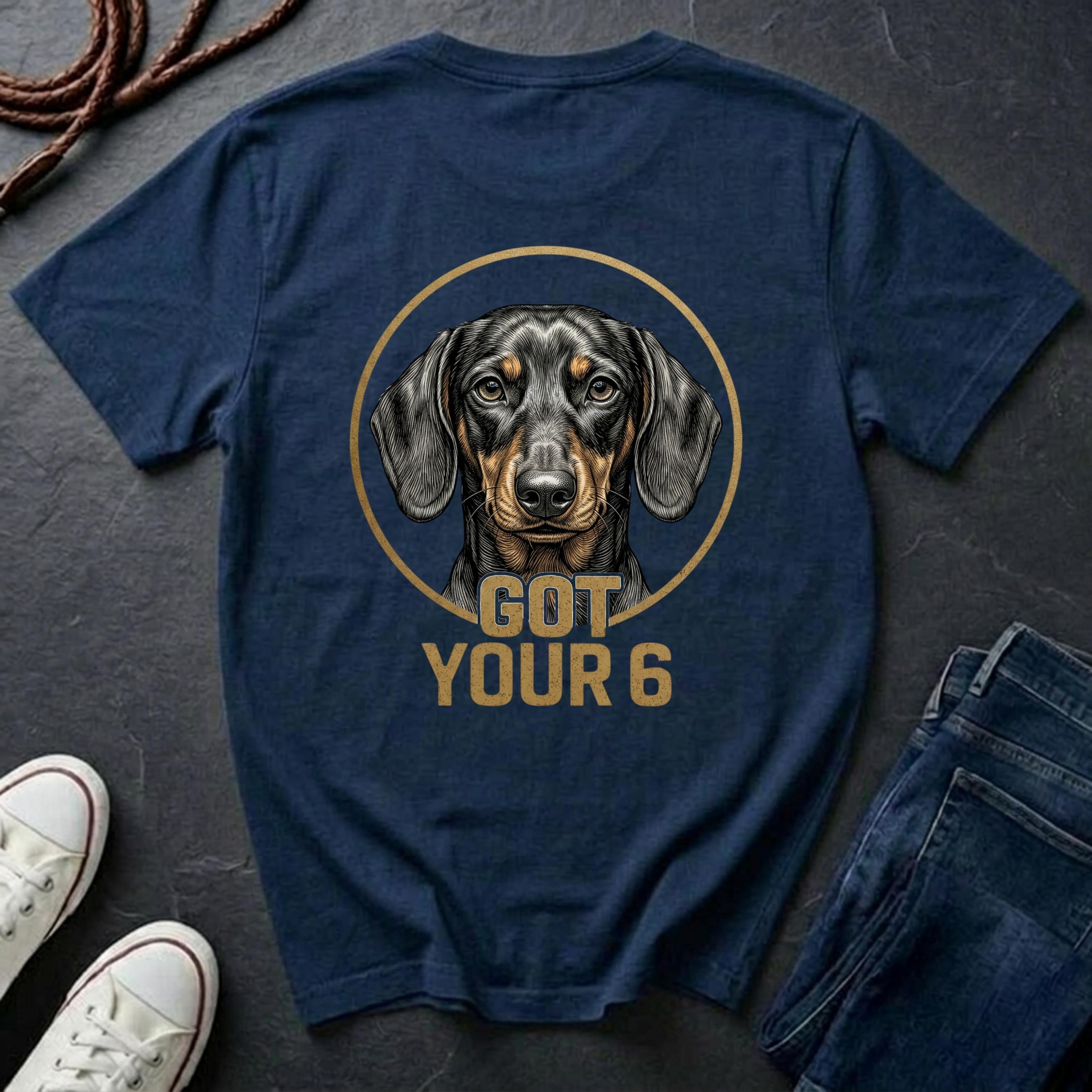 Dachshund Shirt | Got Your 6 Back Print Tee | Wiener Dog Mom Gift | Doxie Lover Tee | Ships to US CA UK AU