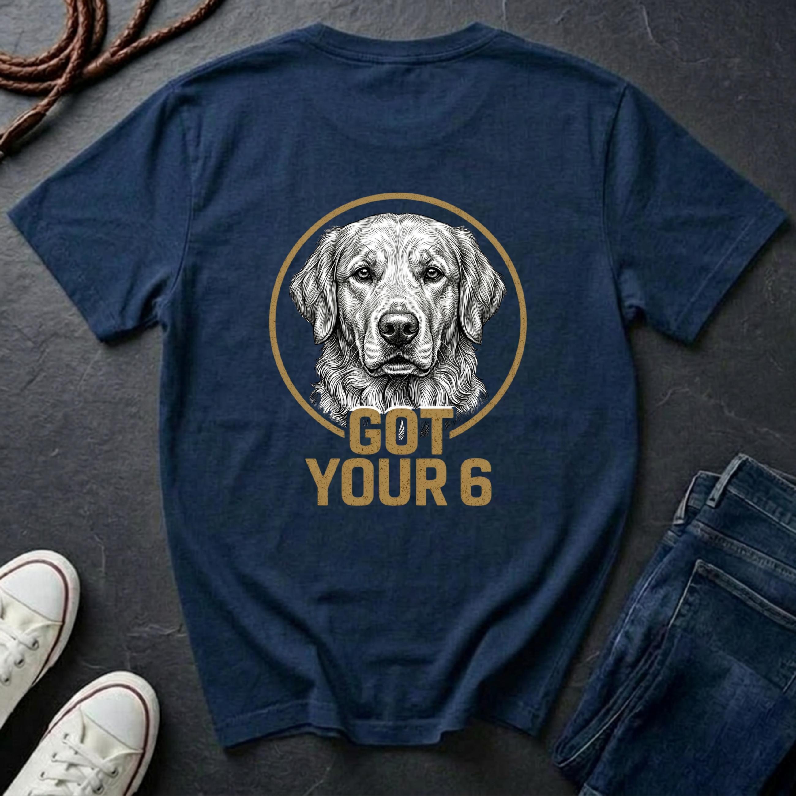Golden Retriever Shirt | Got Your 6 Back Print Tee | Golden Retriever Mom Gift | Goldie Lover Tee | Ships to US CA UK AU