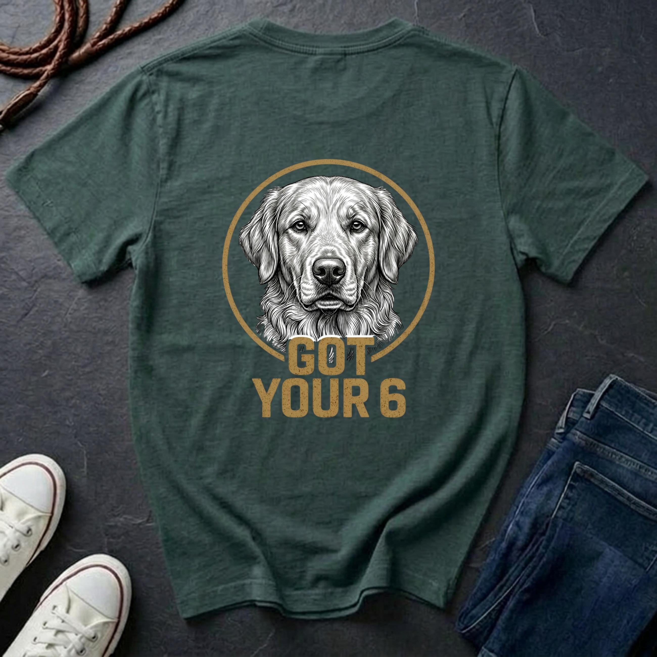 Golden Retriever Shirt | Got Your 6 Back Print Tee | Golden Retriever Mom Gift | Goldie Lover Tee | Ships to US CA UK AU