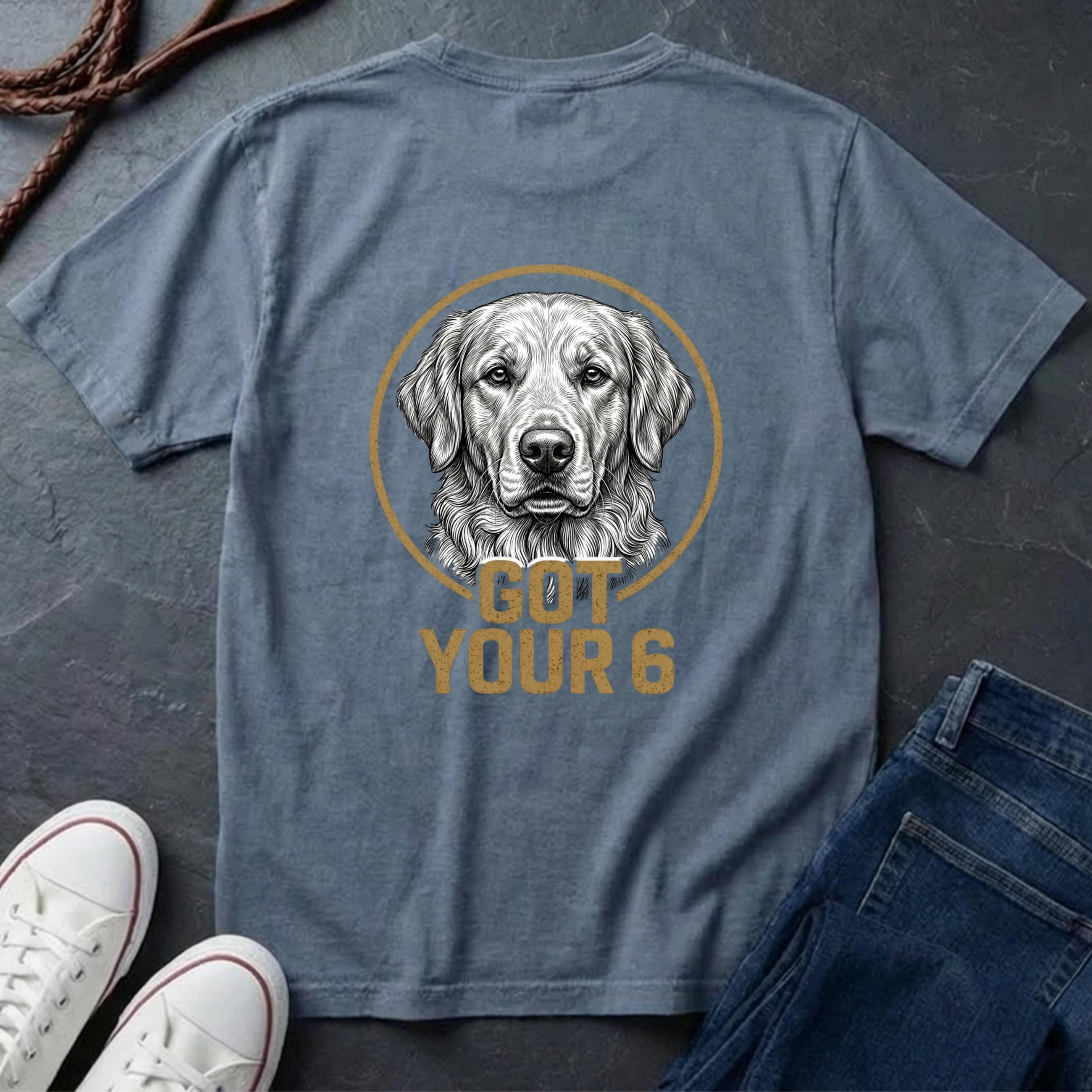 Golden Retriever Shirt | Got Your 6 Back Print Tee | Golden Retriever Mom Gift | Goldie Lover Tee | Ships to US CA UK AU