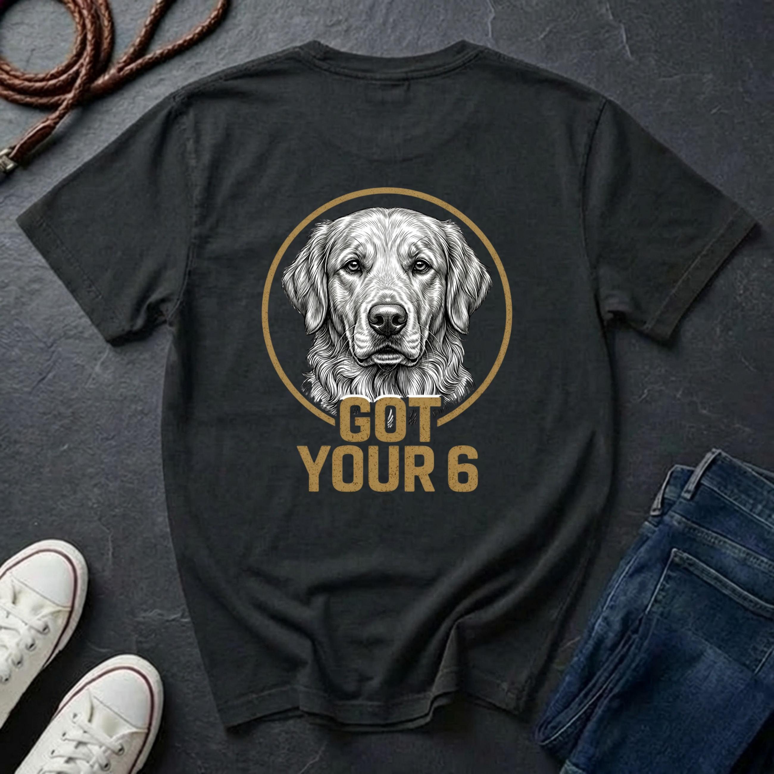 Golden Retriever Shirt | Got Your 6 Back Print Tee | Golden Retriever Mom Gift | Goldie Lover Tee | Ships to US CA UK AU