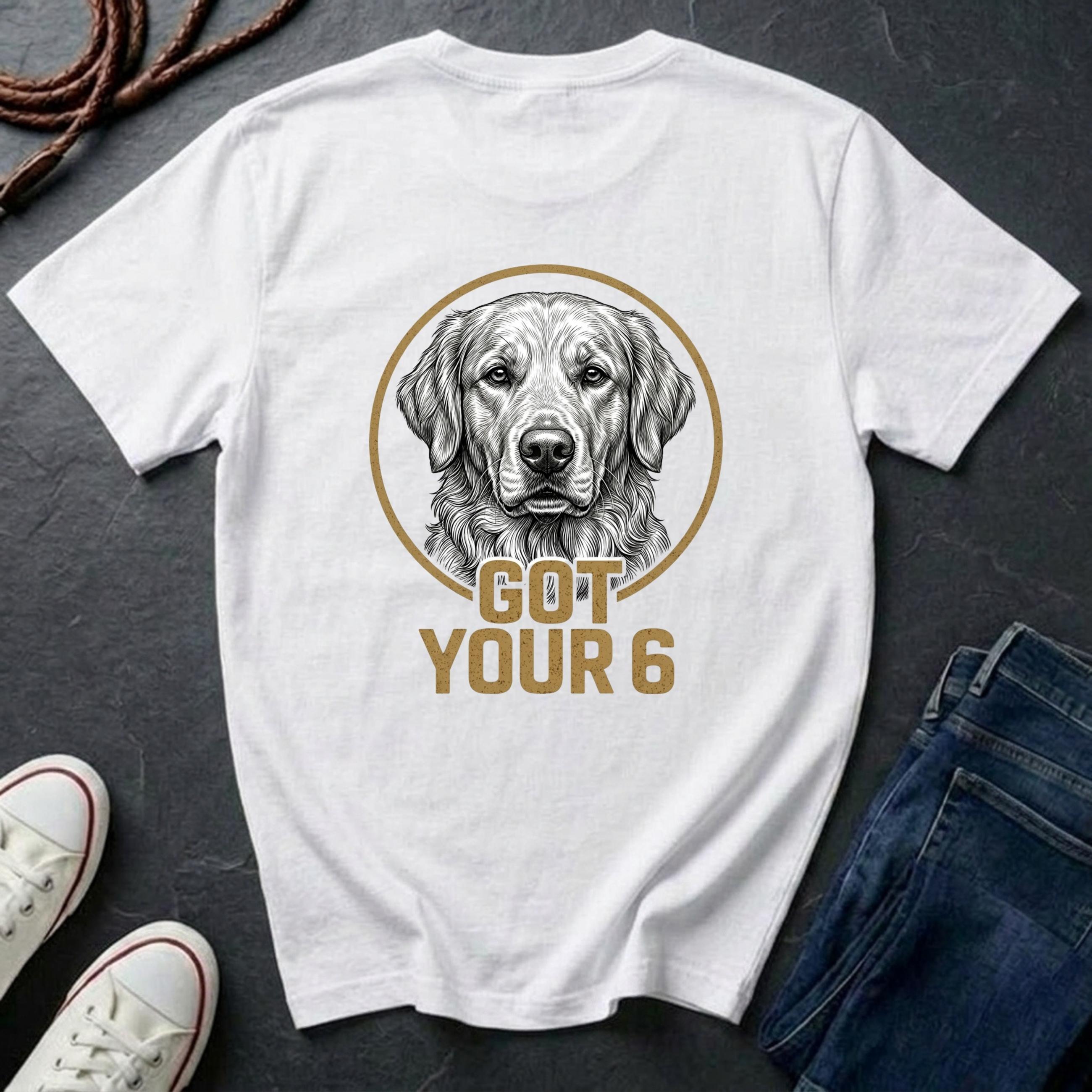 Golden Retriever Shirt | Got Your 6 Back Print Tee | Golden Retriever Mom Gift | Goldie Lover Tee | Ships to US CA UK AU