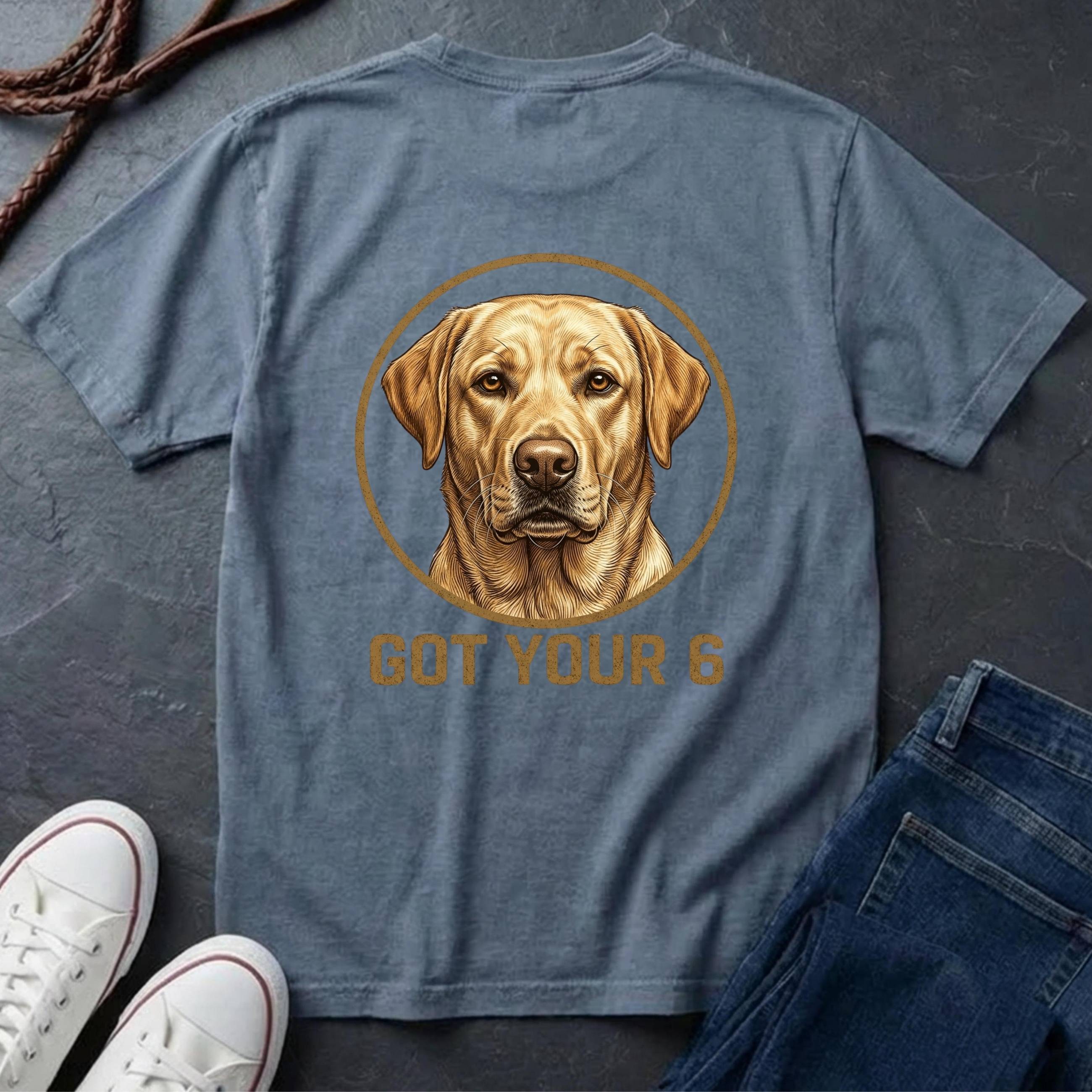 Labrador Retriever Shirt | Got Your 6 Back Print Tee | Lab Mom Gift | Yellow Black Chocolate Lab Tee | Ships to US CA UK AU