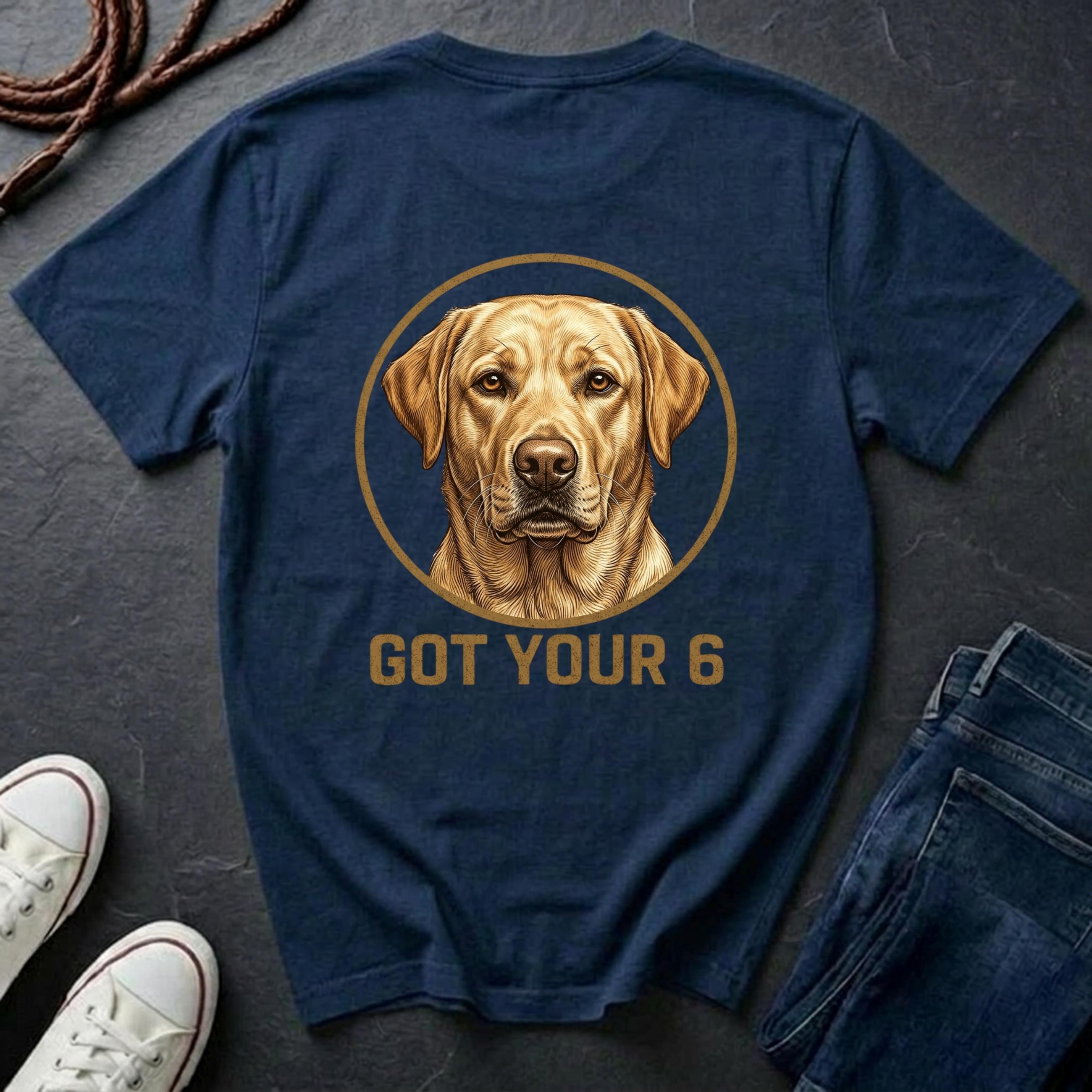 Labrador Retriever Shirt | Got Your 6 Back Print Tee | Lab Mom Gift | Yellow Black Chocolate Lab Tee | Ships to US CA UK AU