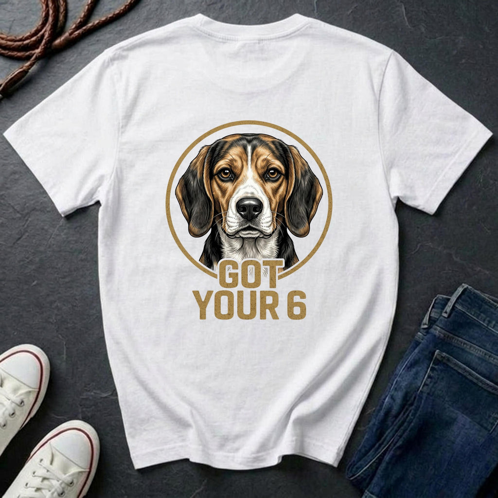 Beagle Shirt | Got Your 6 Back Print Tee | Beagle Mom Gift | Beagle Lover Tee | Ships to US CA UK AU