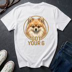 Pomeranian Shirt | Got Your 6 Back Print Tee | Pomeranian Mom Gift | Pom Mom Tee | Ships to US CA UK AU