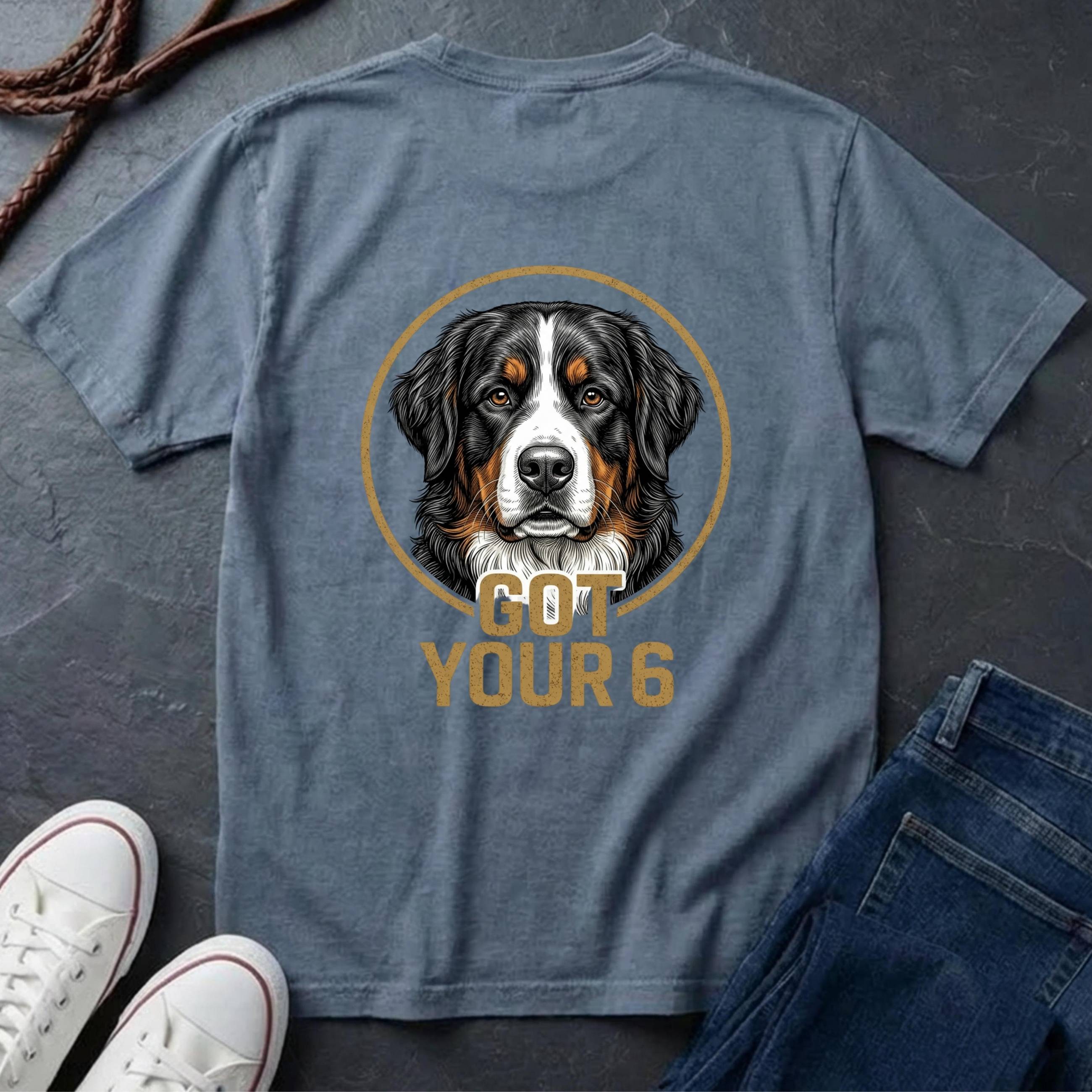 Bernese Mountain Dog Shirt | Got Your 6 Back Print Tee | Berner Mom Gift | Bernese Mountain Dog Lover Tee | Ships to US CA UK AU